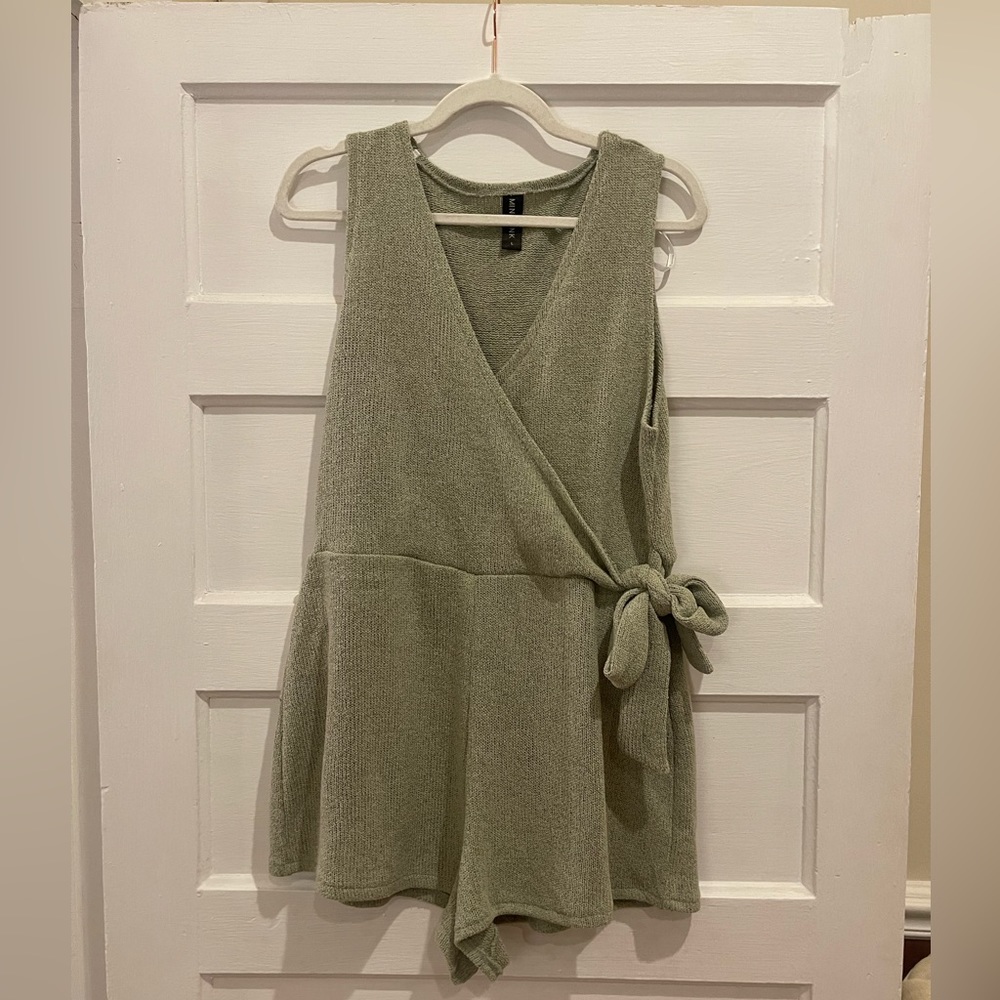 Mink Pink sage green romper